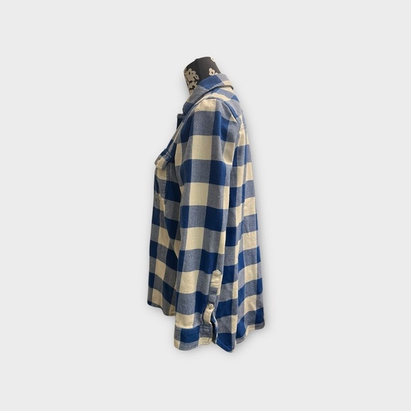 Madewell Blue and Tan Plaid Button Down Shirt - Picture 4 of 8